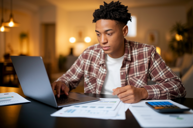 jeune-adulte-ordinateur-calculatrice-documents