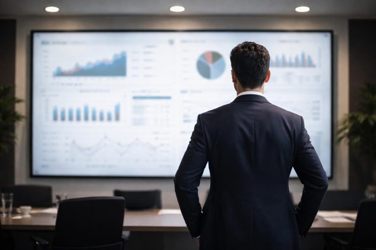 professionnel-costume-tableau-graphes-donnees