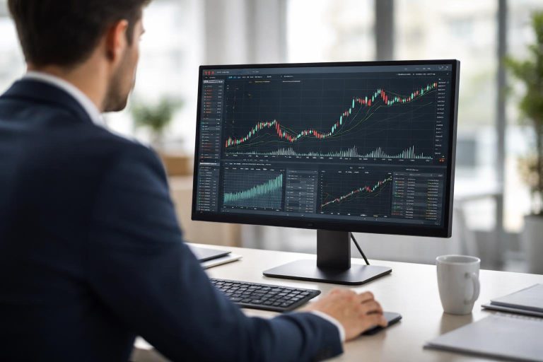 personne-ecran-graphique-financier-bureau